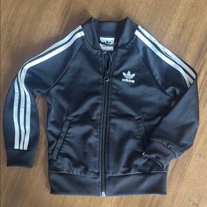 Kids Adidas Black and White zip-Up